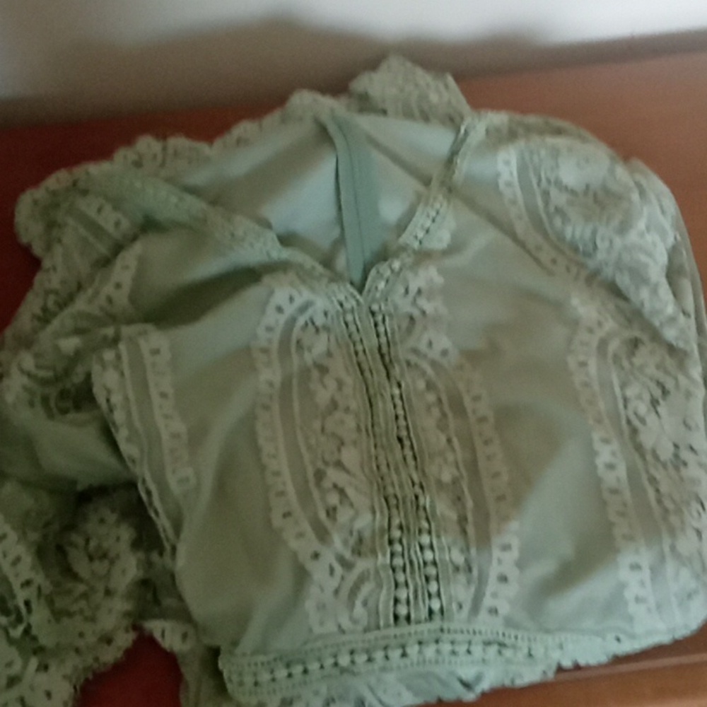 Glitzy Girl Z green blouse in lace